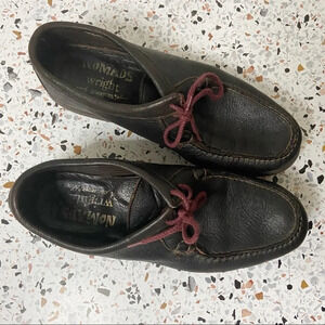 NOMADS Leather Loafer Arch Preserver Shoe Size 9.5 Wide Maroon Lace Up Preppy
